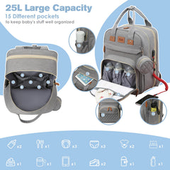 JSTPRO diaper bag backpack insulated bottle pockets in action