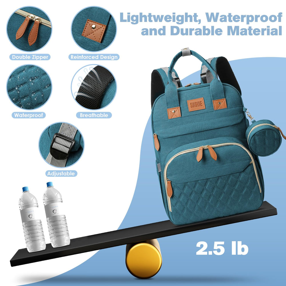 JSTPRO diaper bag offers backpack, tote, and stroller attachment options