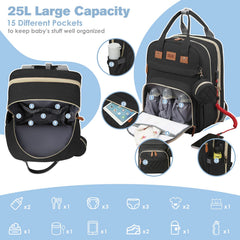 JSTPRO diaper bag side insulated bottle pocket for easy feeding access