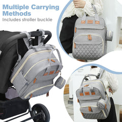 JSTPRO diaper bag backpack side USB port for on-the-go charging