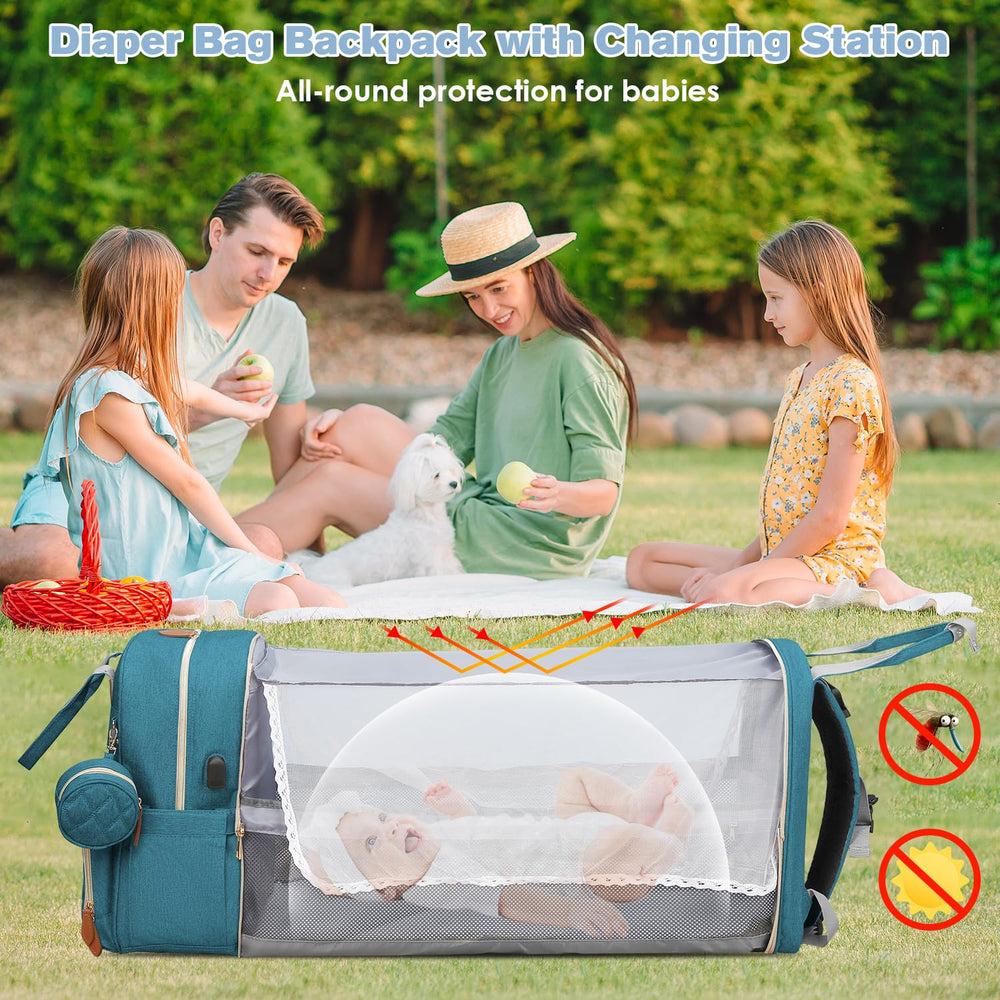 JSTPRO diaper bag side USB port for on-the-go charging
