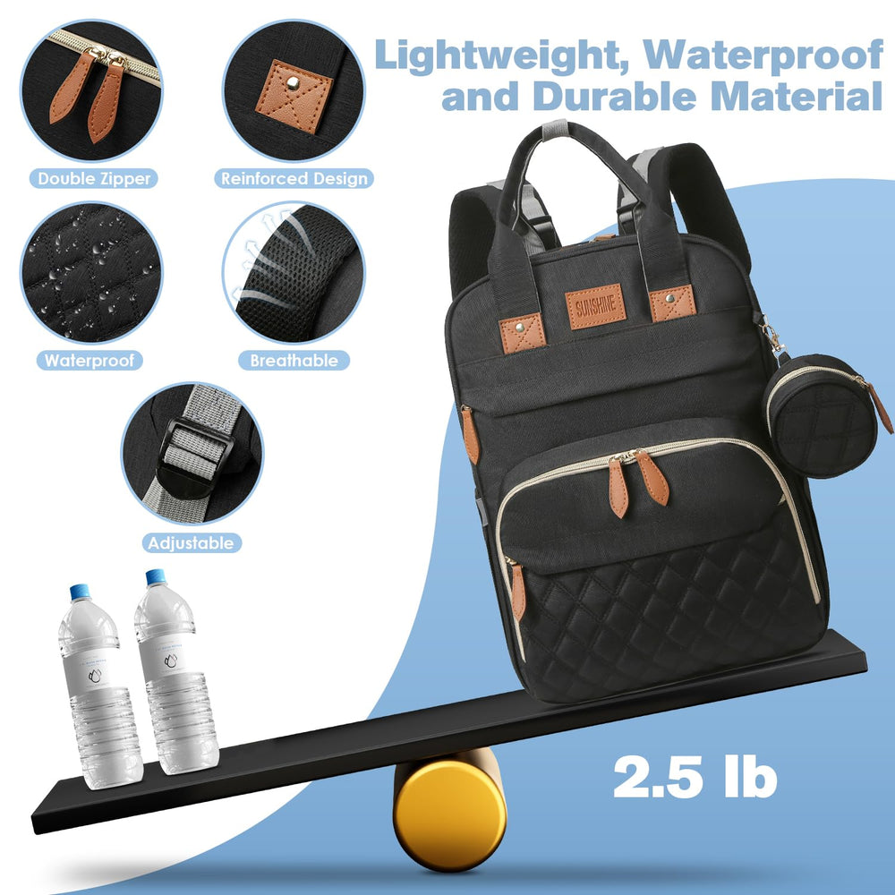 JSTPRO interior with multiple pockets for diapers, clothes, and gear