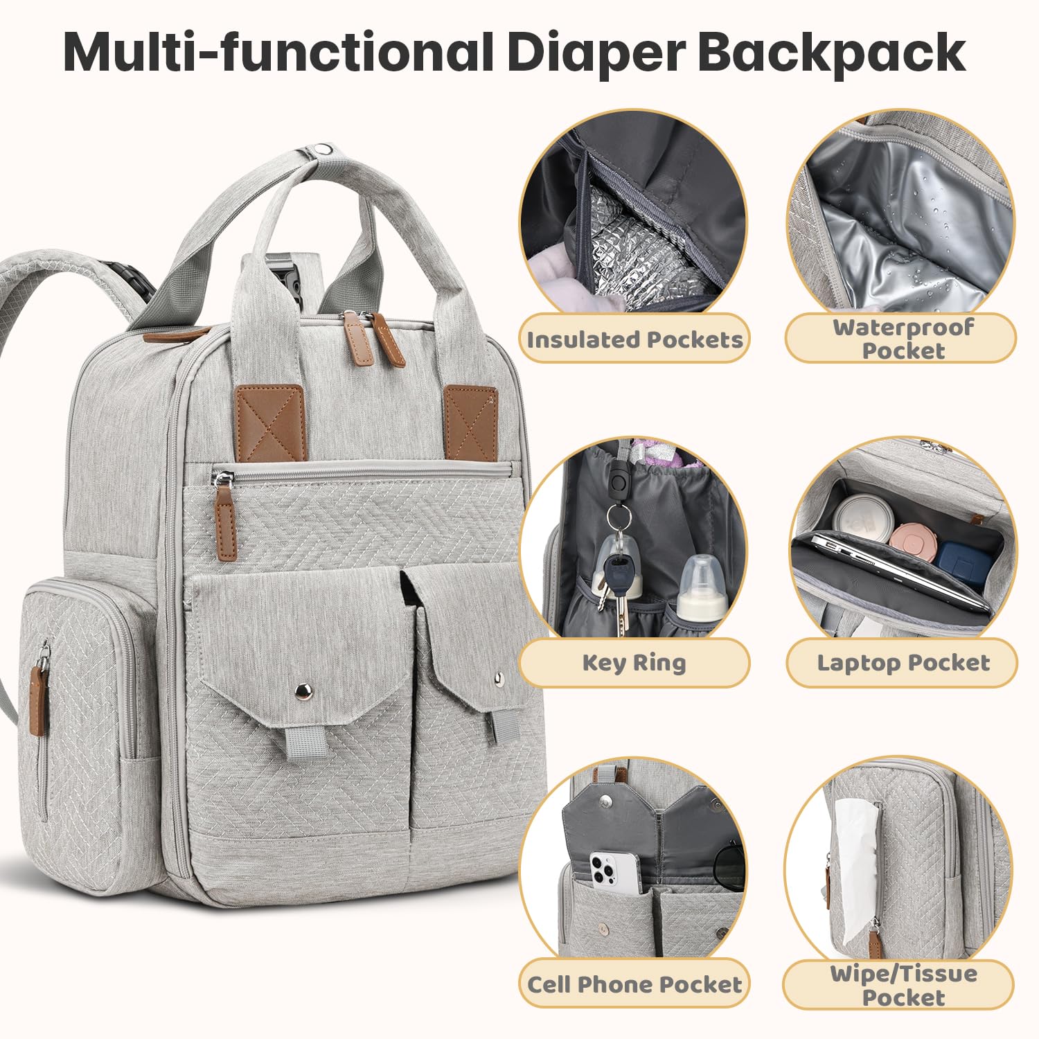 JSTPRO diaper bag luggage strap for easy airport use.