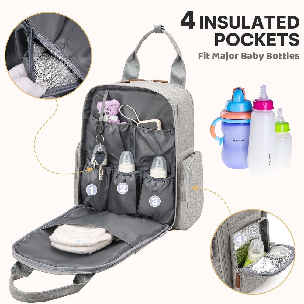JSTPRO diaper bag stroller attachment for hands-free travel.