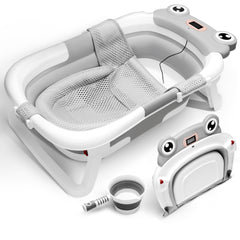 JT Cosas collapsible bathtub in folded form, ideal for travel storage.