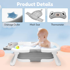 JT Cosas collapsible tub with non-slip base supports safe bath time.