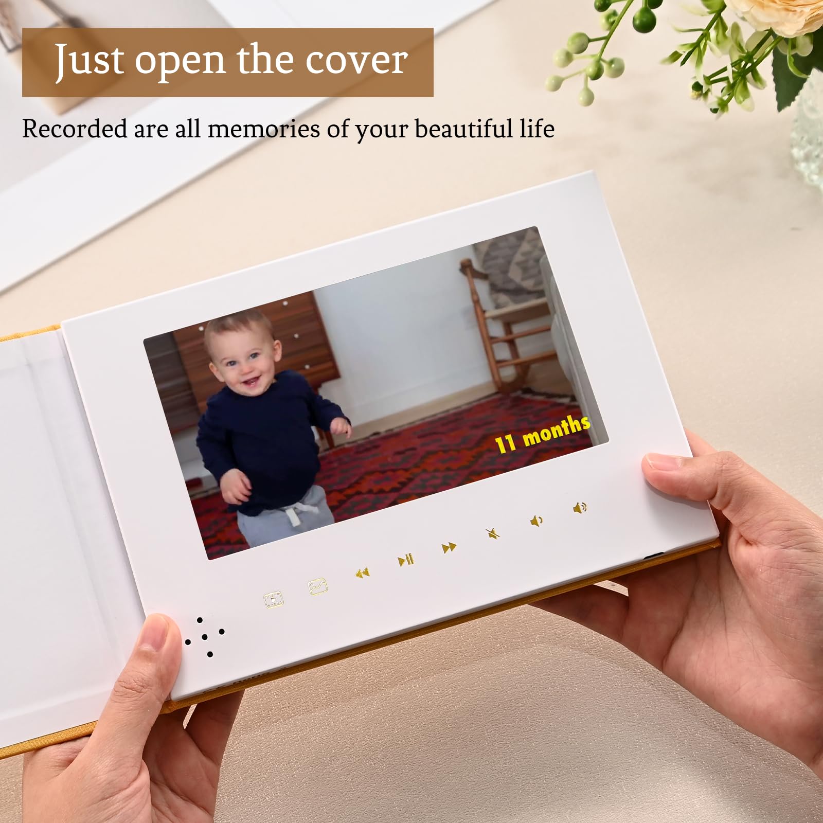 JTRF The Story of You 7-inch HD display for clear memory viewing.
