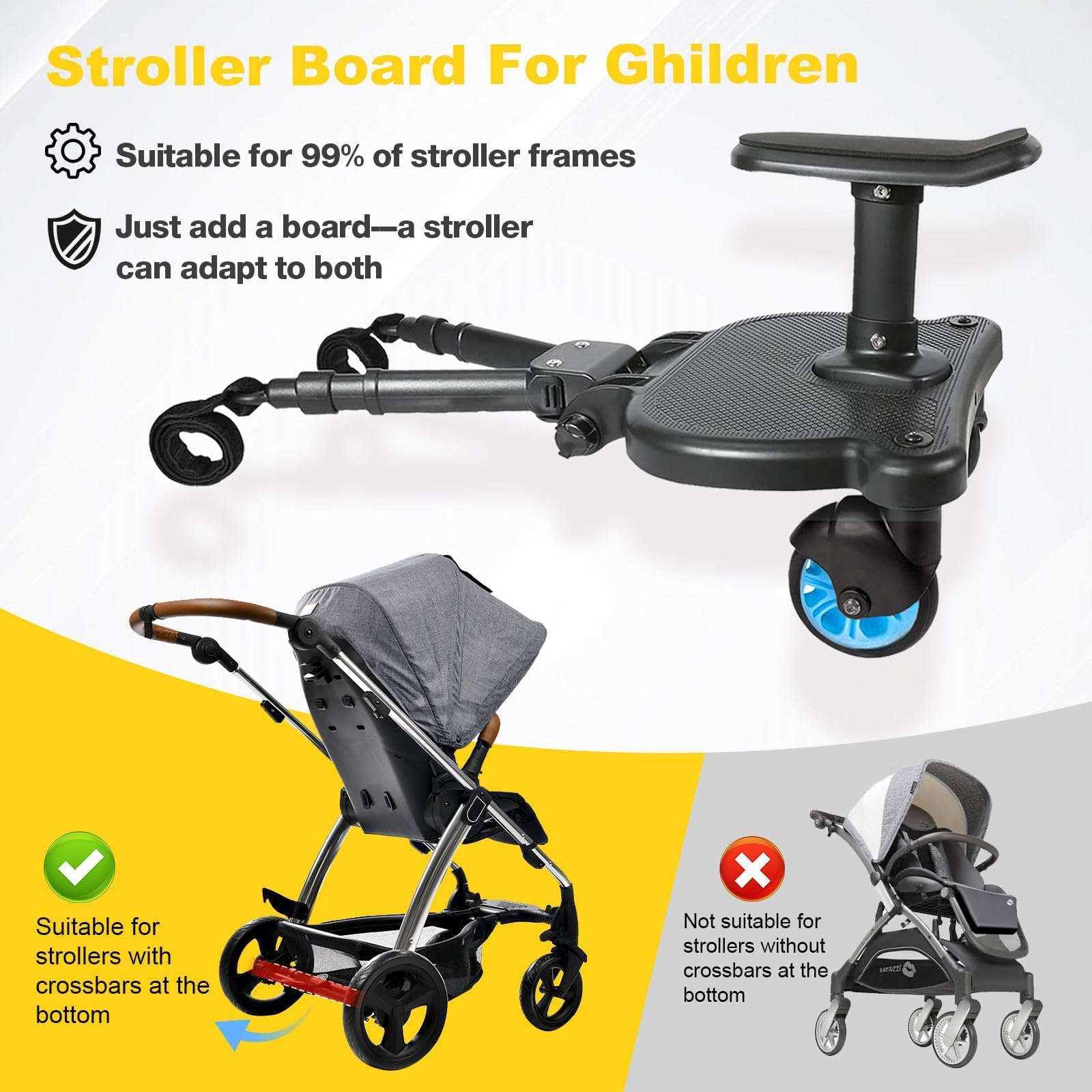 JUANWAN 360-degree wheels blue; smooth maneuvering on varied surfaces.