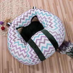Juaugusep infant plush floor seat in pastel colors offering gentle back support