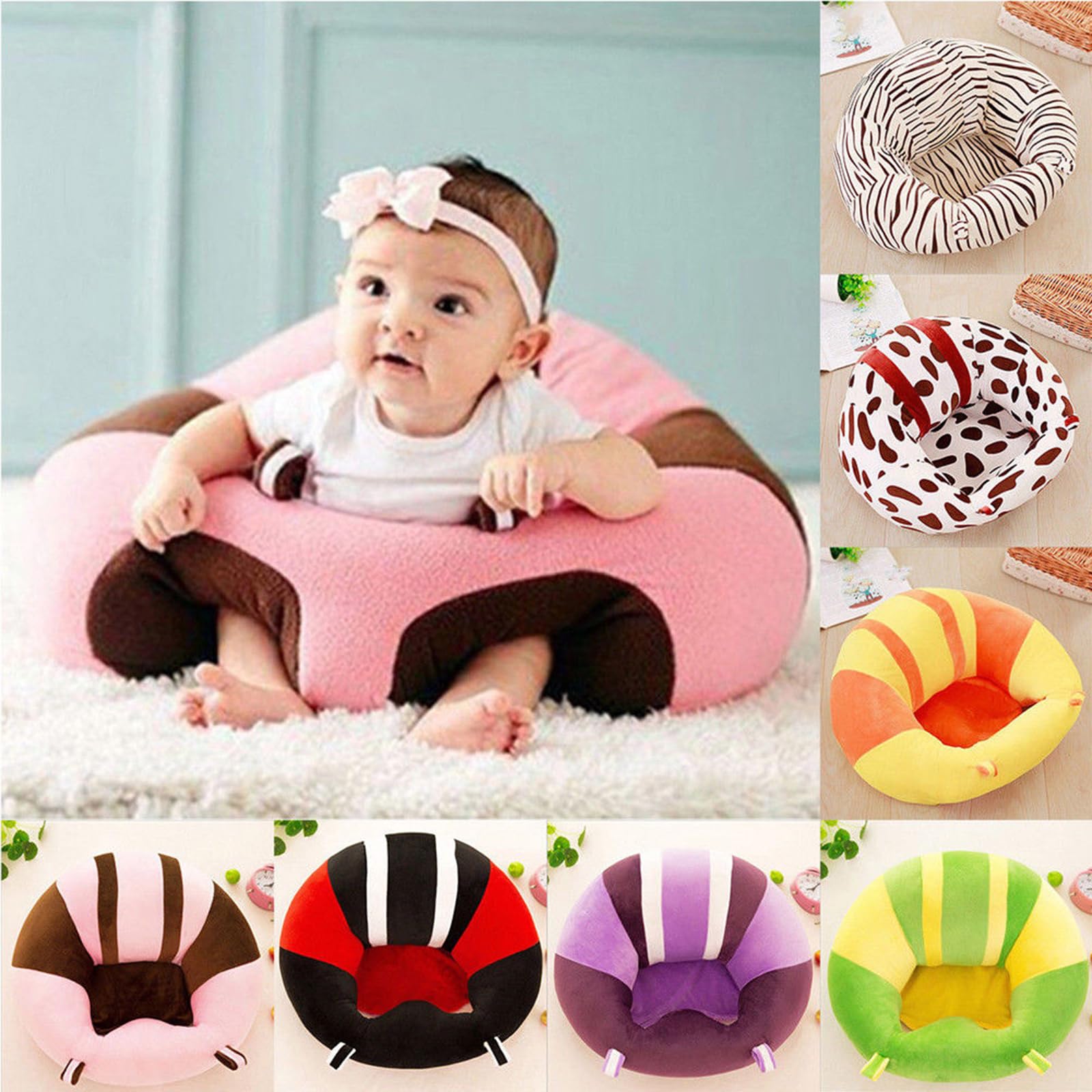 Juaugusep soft baby chair featuring patchwork animal design to engage and soothe