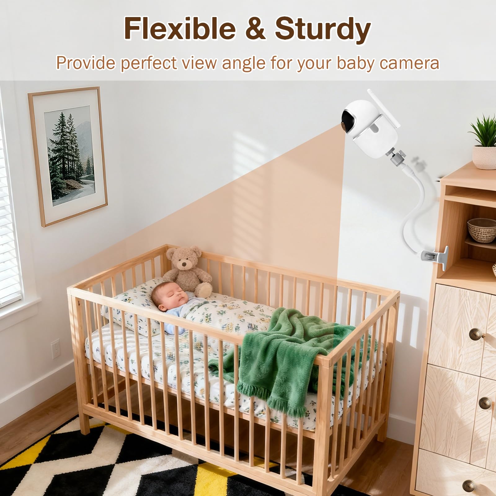 JUBOR gooseneck arm enables precise angle adjustments for camera positioning