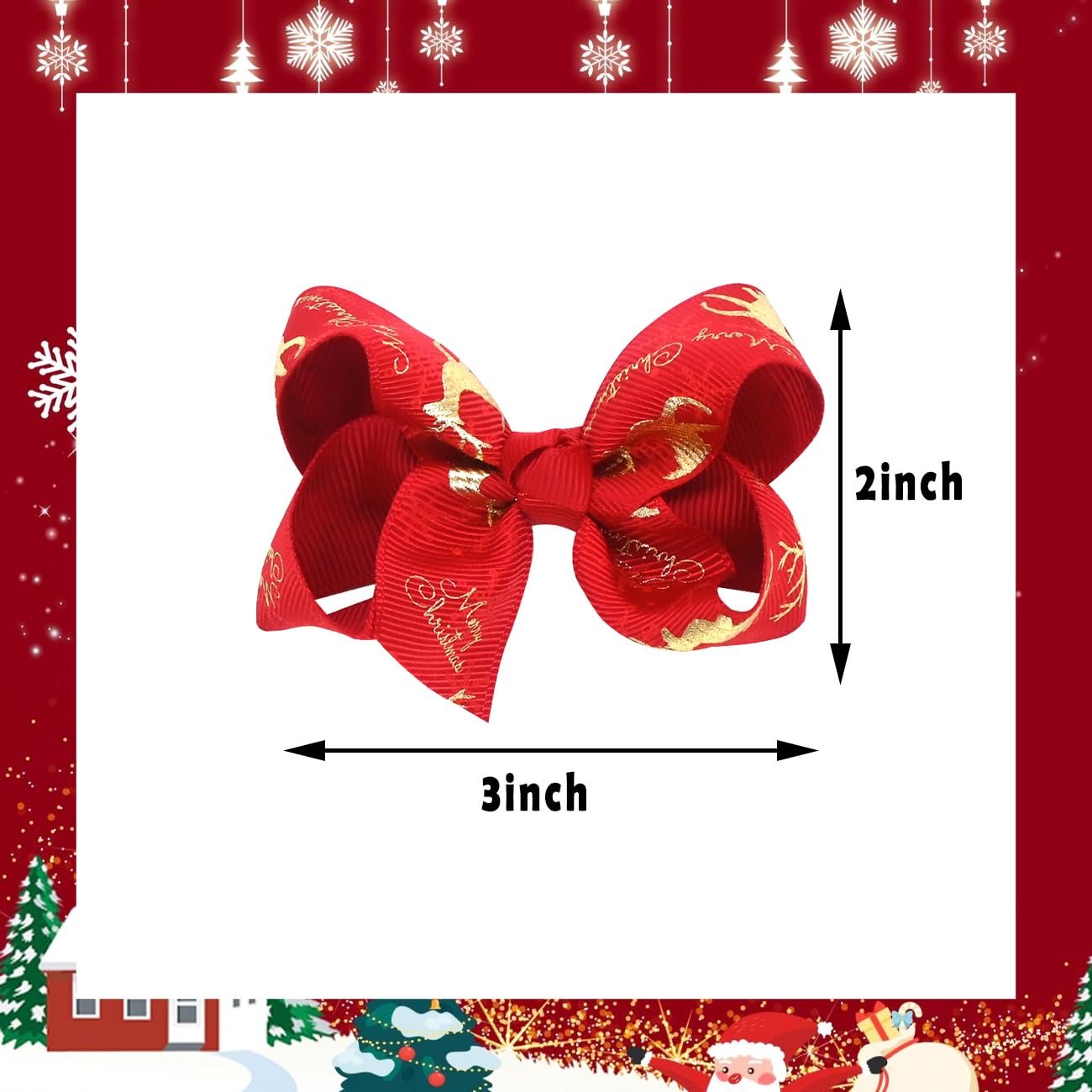 JUCCPUL elk pattern bow enhances Christmas dress-up and photos.