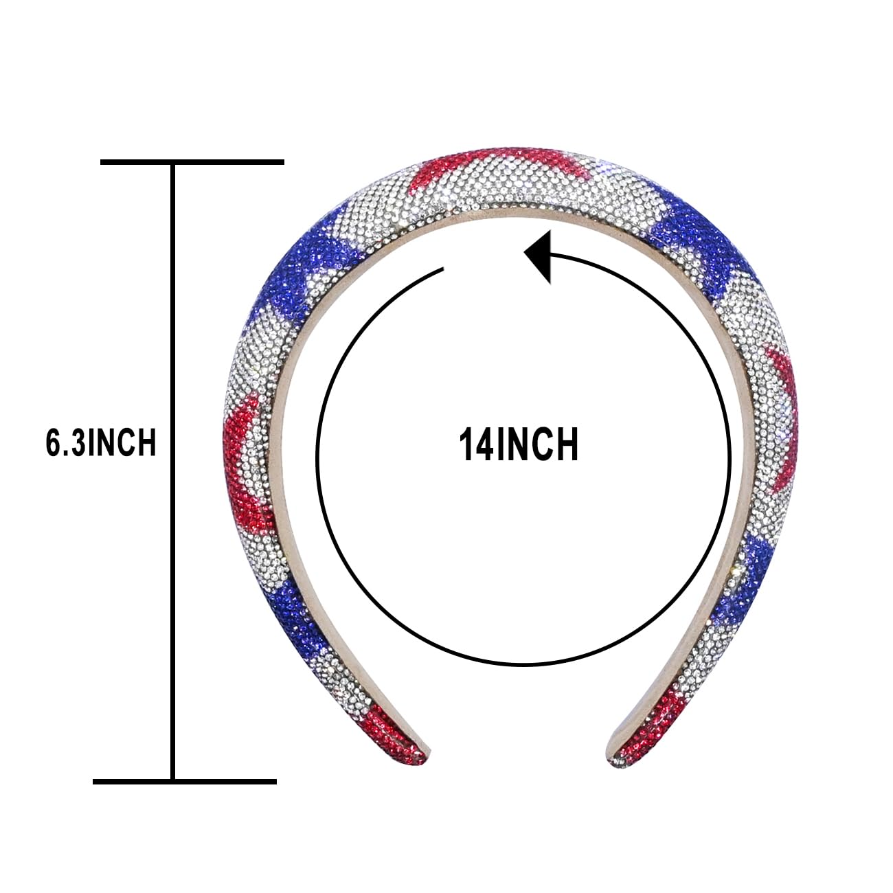 JUCCPUL patriotic headband with rhinestones adds festive sparkle to outfits.