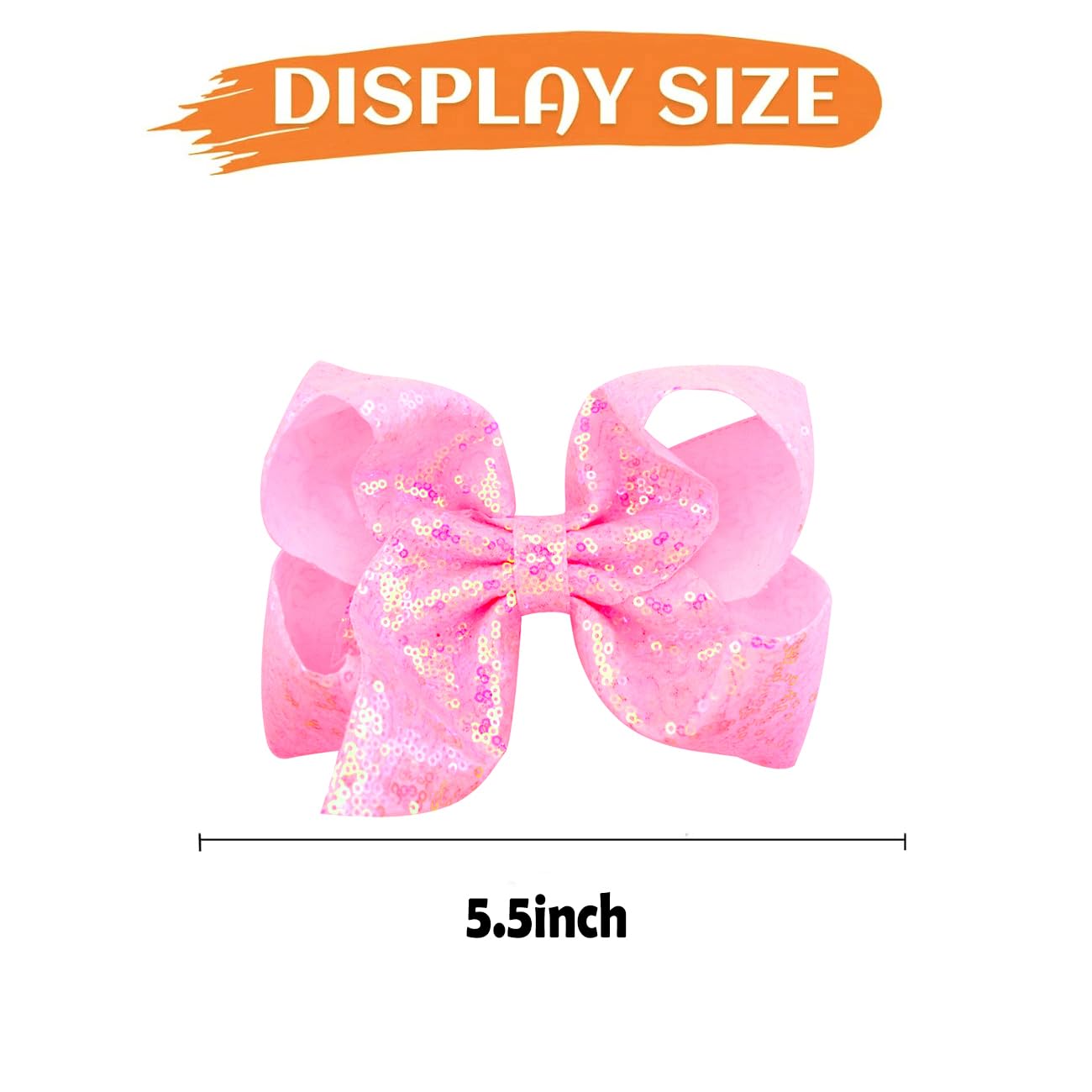 JUCCPUL pink glitter bow with alligator clip for secure styling