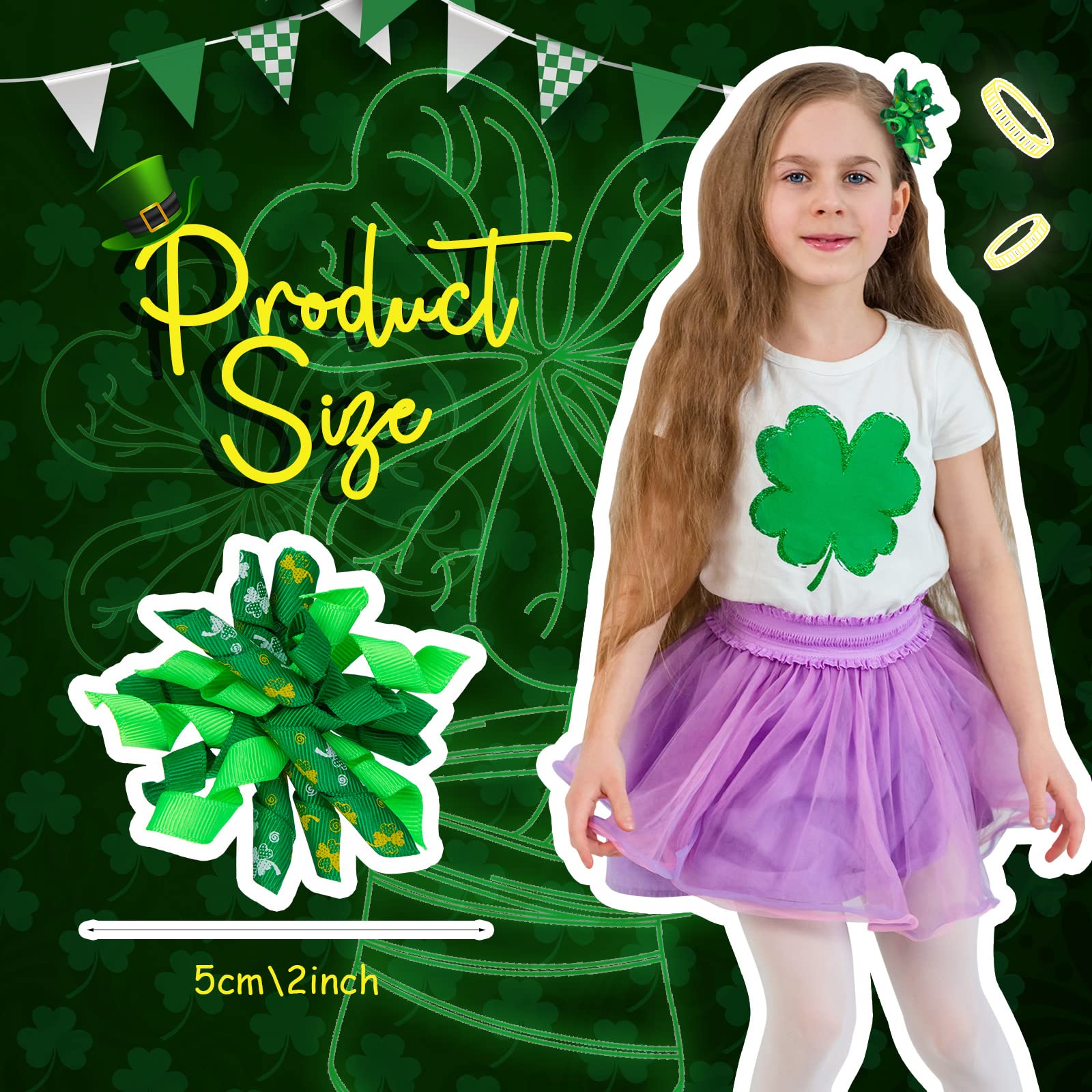 Juexica shamrock barrette clip secures soft ribbons with style.