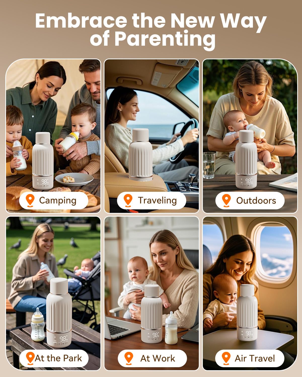 Juissiart fast-heating 2.5-minute warmer for 6oz bottles on the go