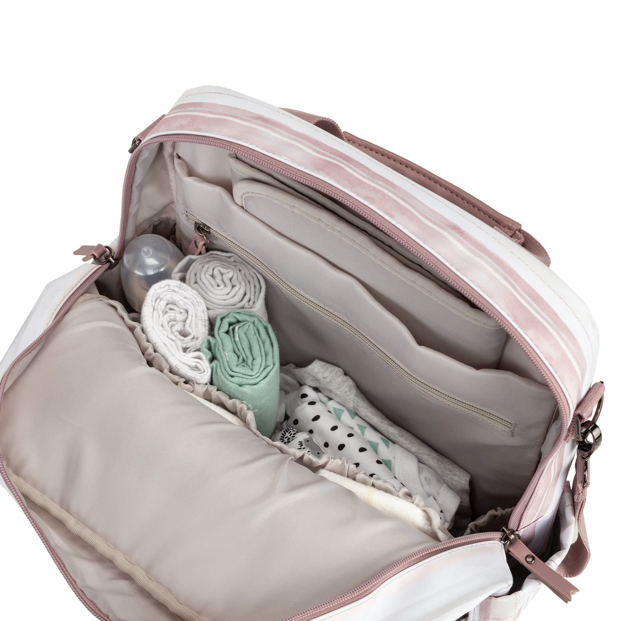 JuJuBe Nature Babe hardware and wipe-clean exterior for durability.