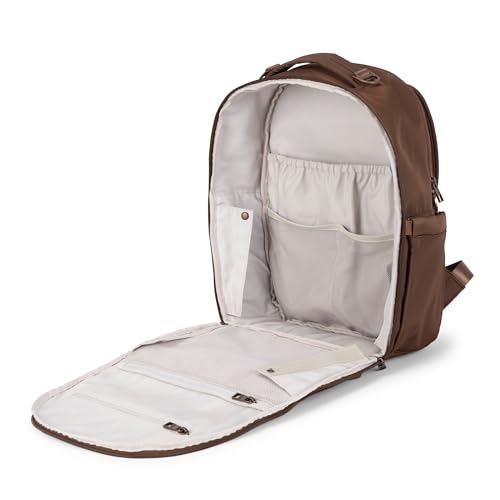 JuJuBe Classic bag with stroller straps attached for hands-free strolling.