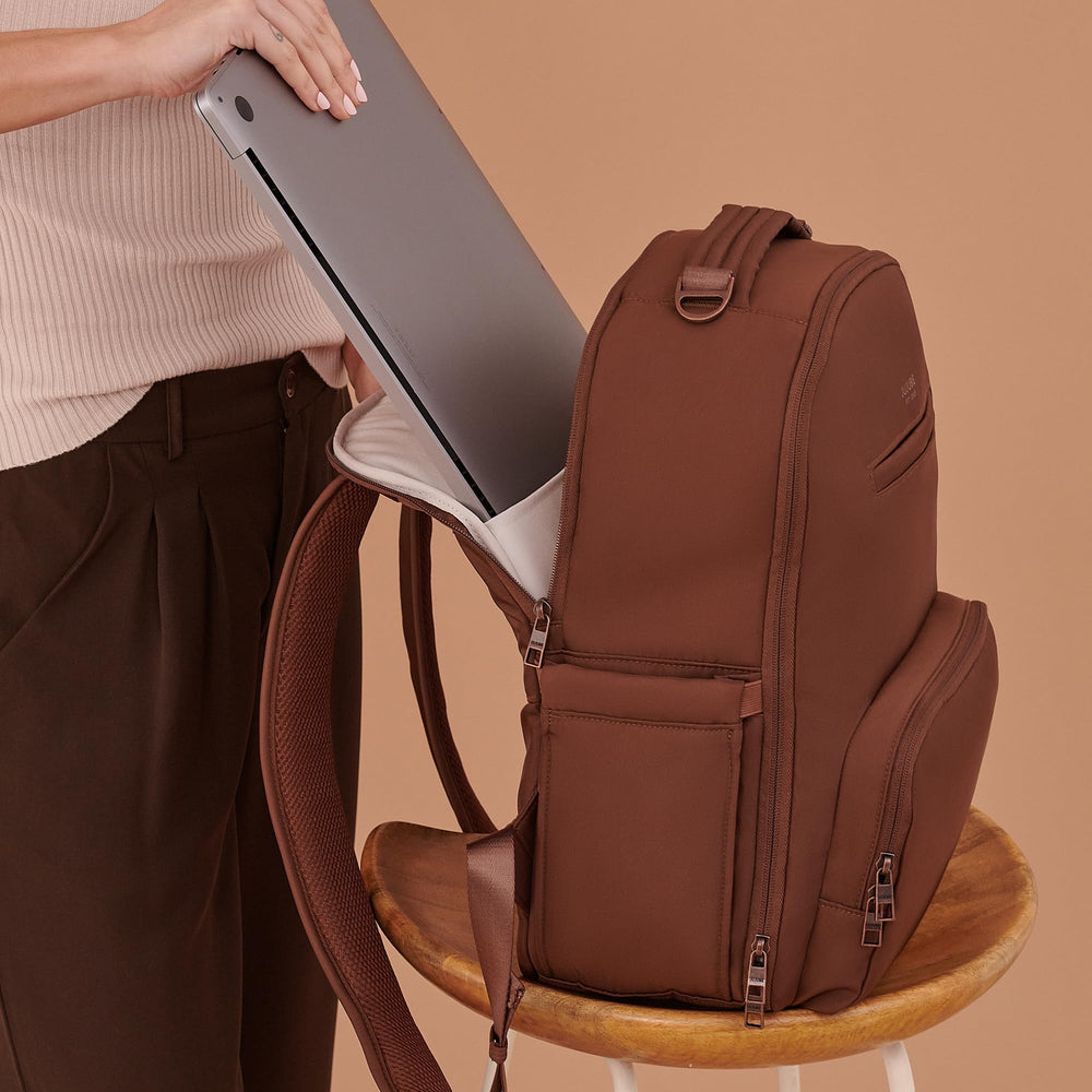 JuJuBe Classic backpack in travel-ready configuration with multiple compartments.
