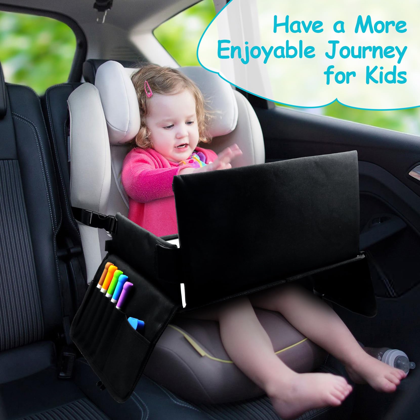 Julaiwy travel tray pen holders organize crayons for on the go creativity