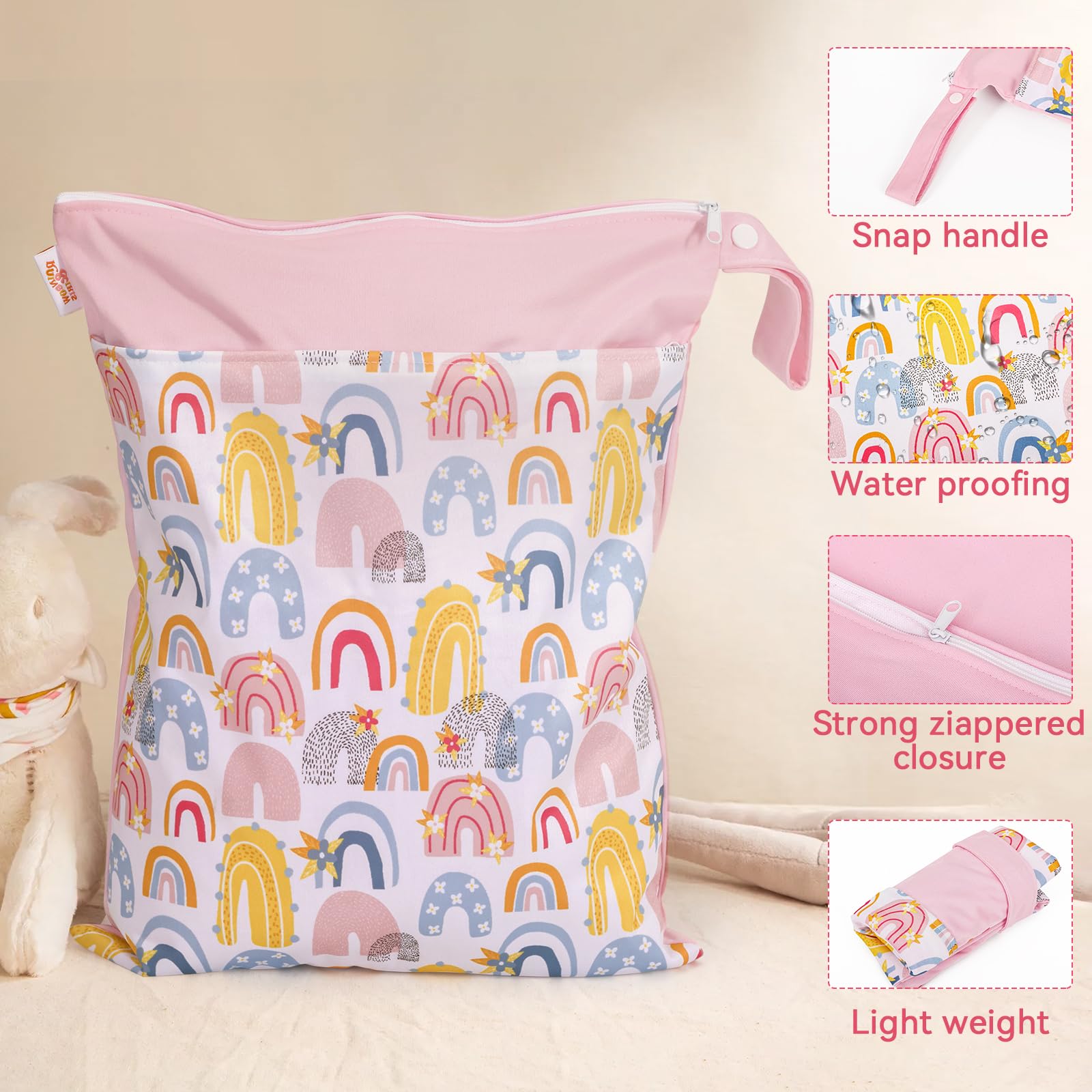 JuleLyn Wet Bag dry and wet compartments keep swimsuits dry after swimming.