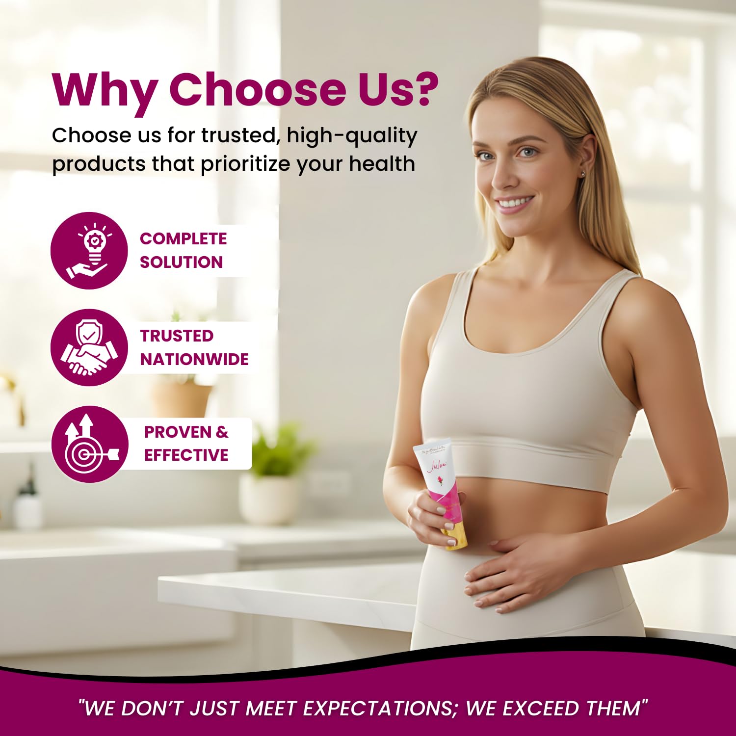 Julva Alpine rose stem cells visual implies soothing, plant-based nourishment.
