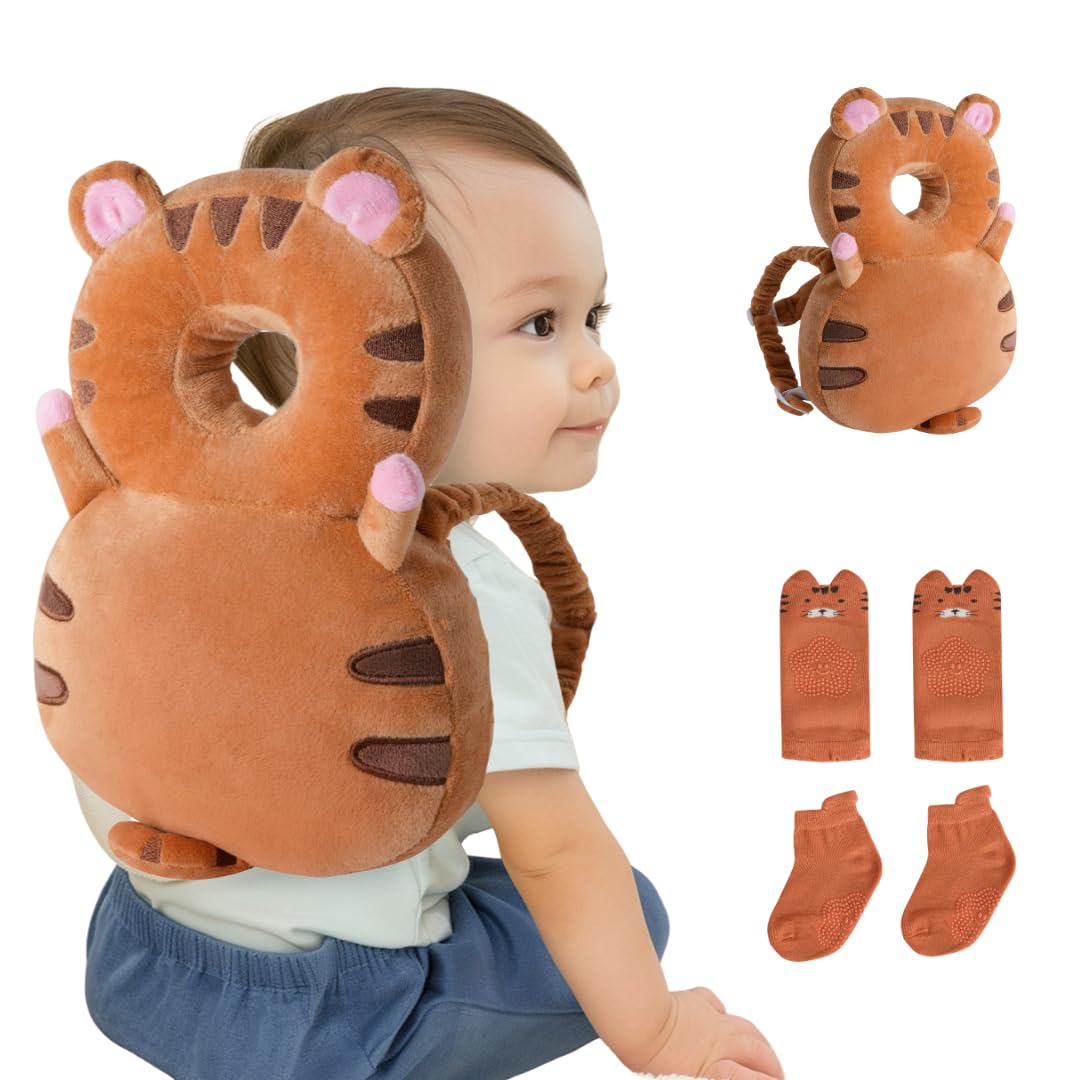 JumiLux baby head protector backpack shields tiny heads during backward falls for safer learning.