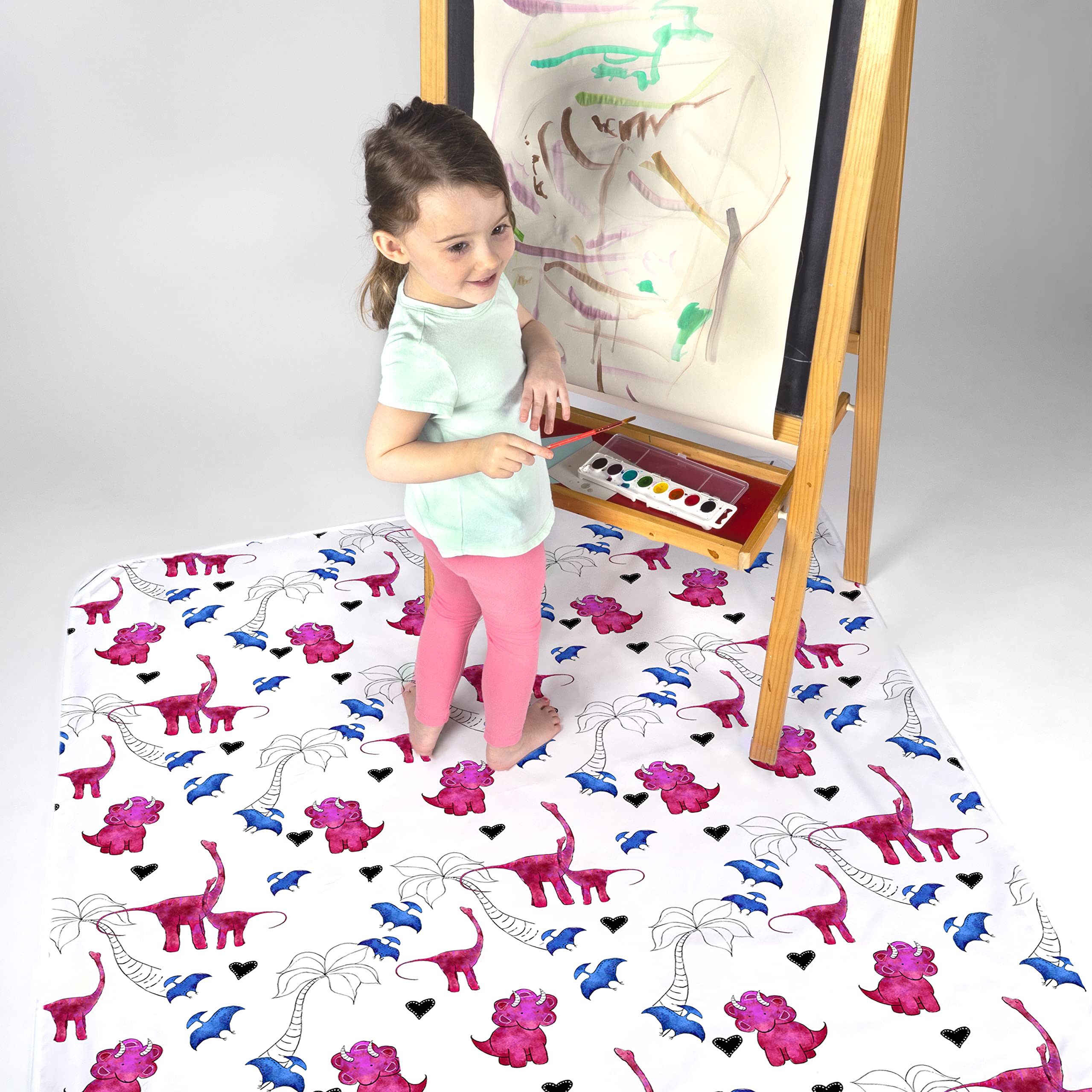 JumpOff Jo BPA-free, lead-free mat provides safe, versatile use indoors and outdoors.