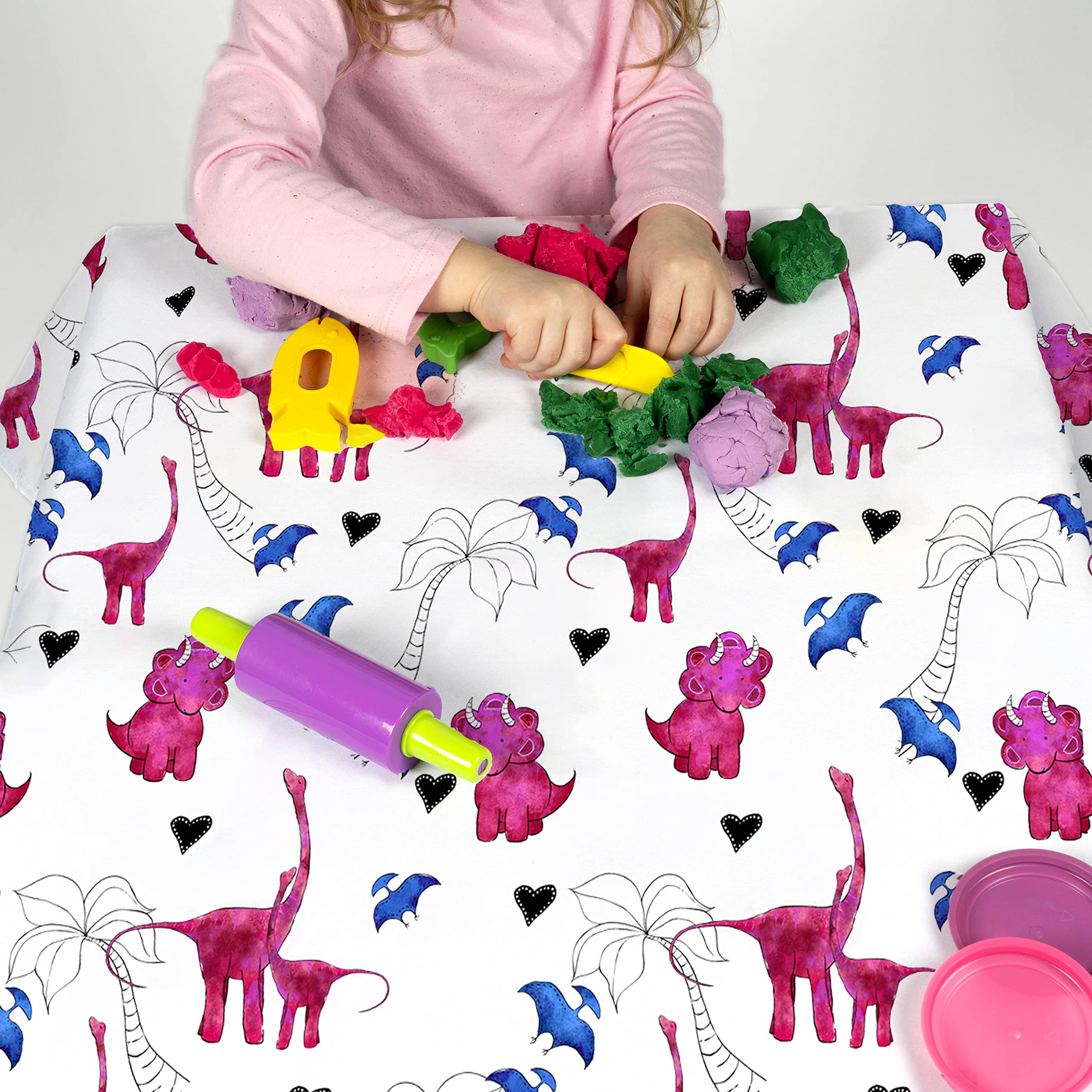 JumpOff Jo machine-washable mat cleans quickly after arts and crafts sessions.
