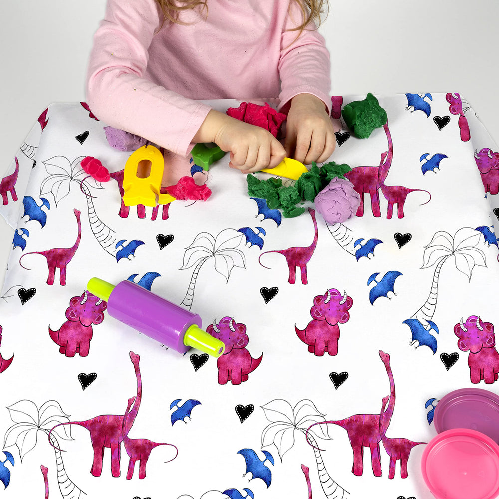 JumpOff Jo machine-washable mat cleans quickly after arts and crafts sessions.