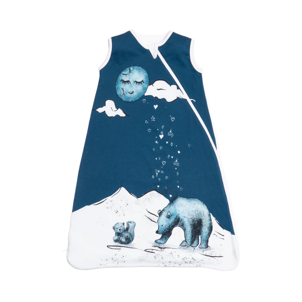 JumpOff Jo Mama Bear sleep sack in navy design for cozy nights.