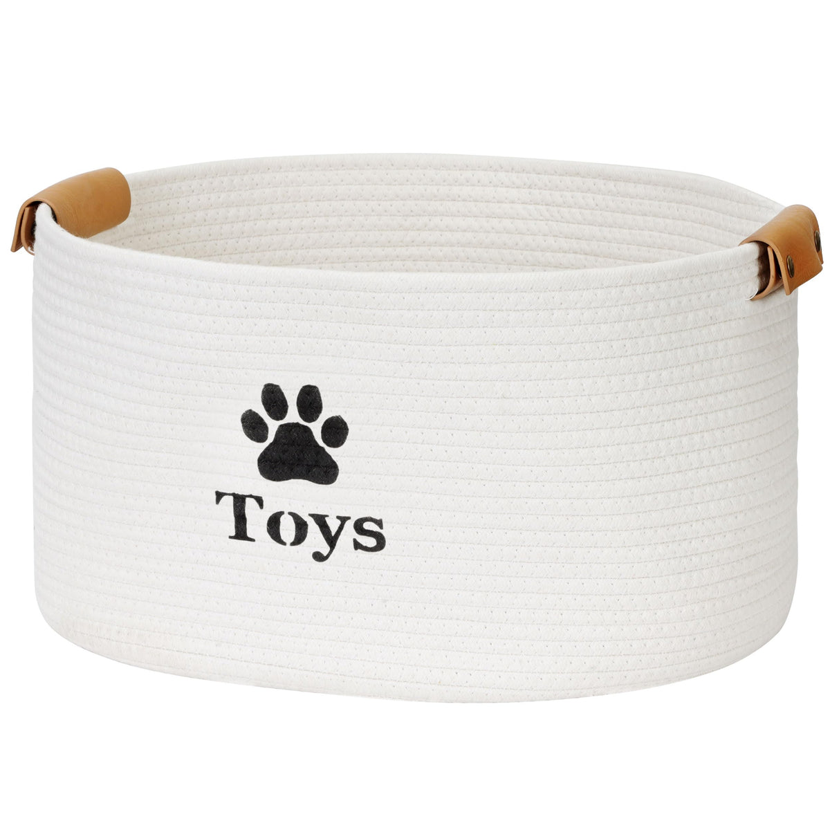 Jumpress dog toy basket large beige stores toys neatly for quick access.