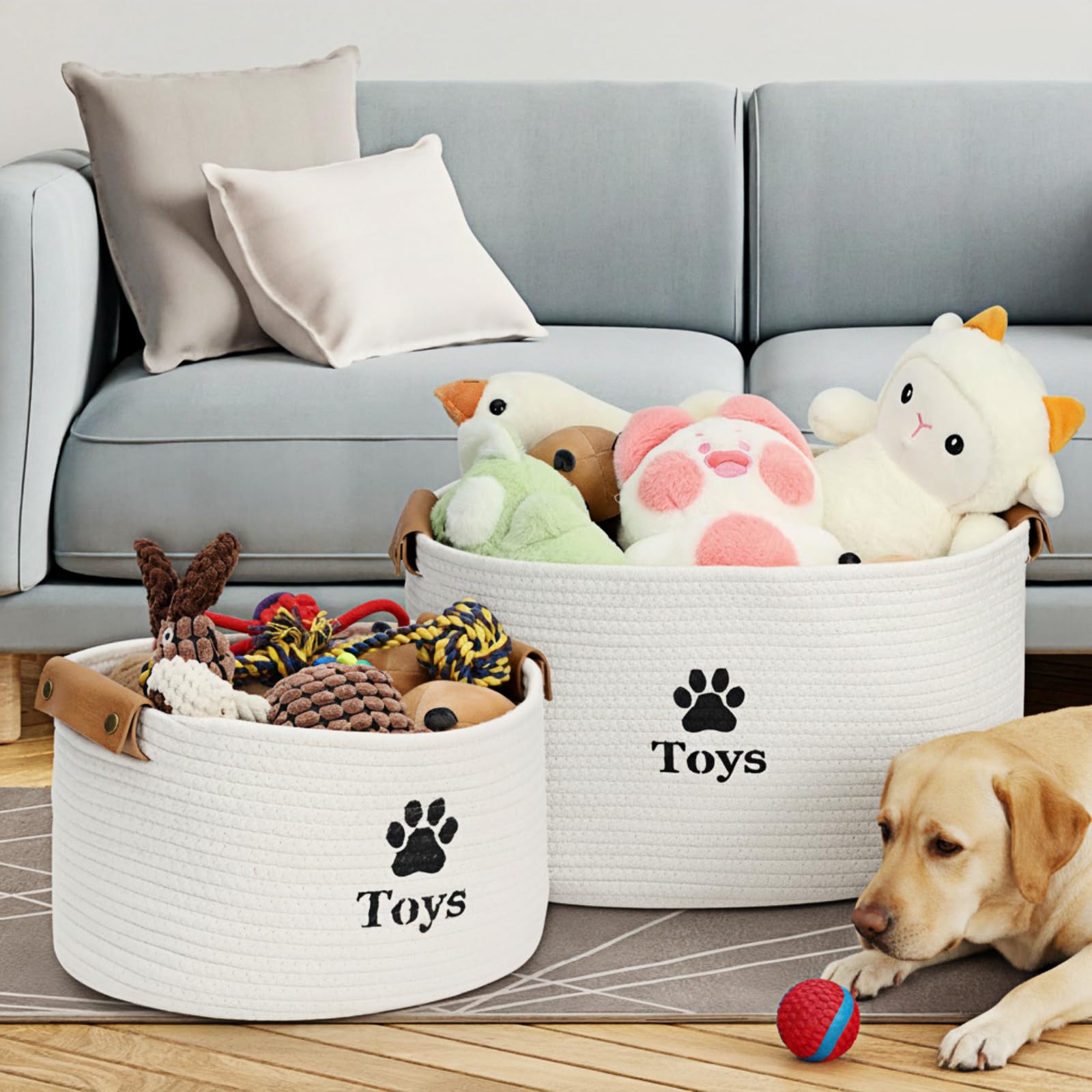 Jumpress paw print basket design adds warm style to home.
