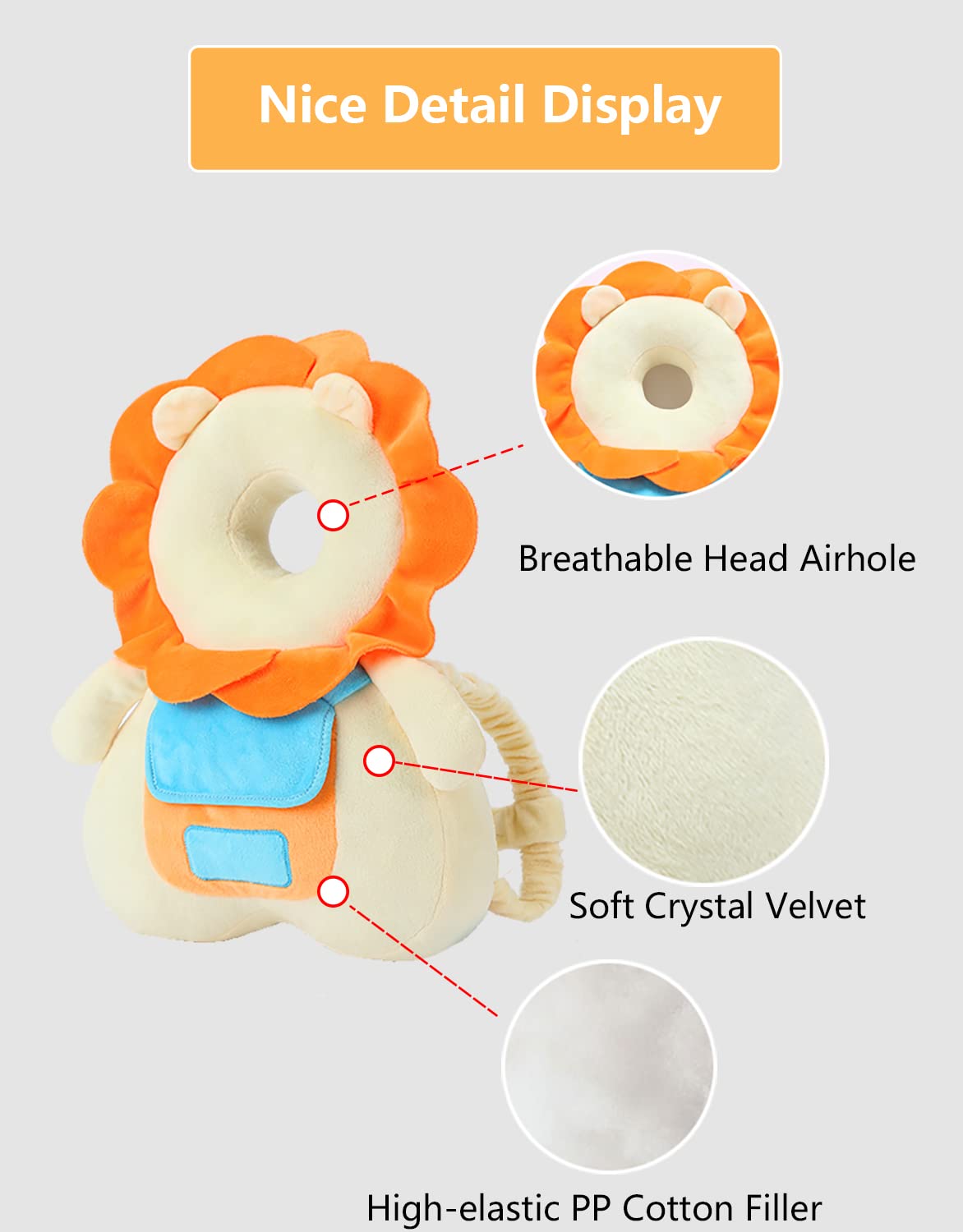 Adjustable shoulder and chest straps ensure a snug fit as baby grows