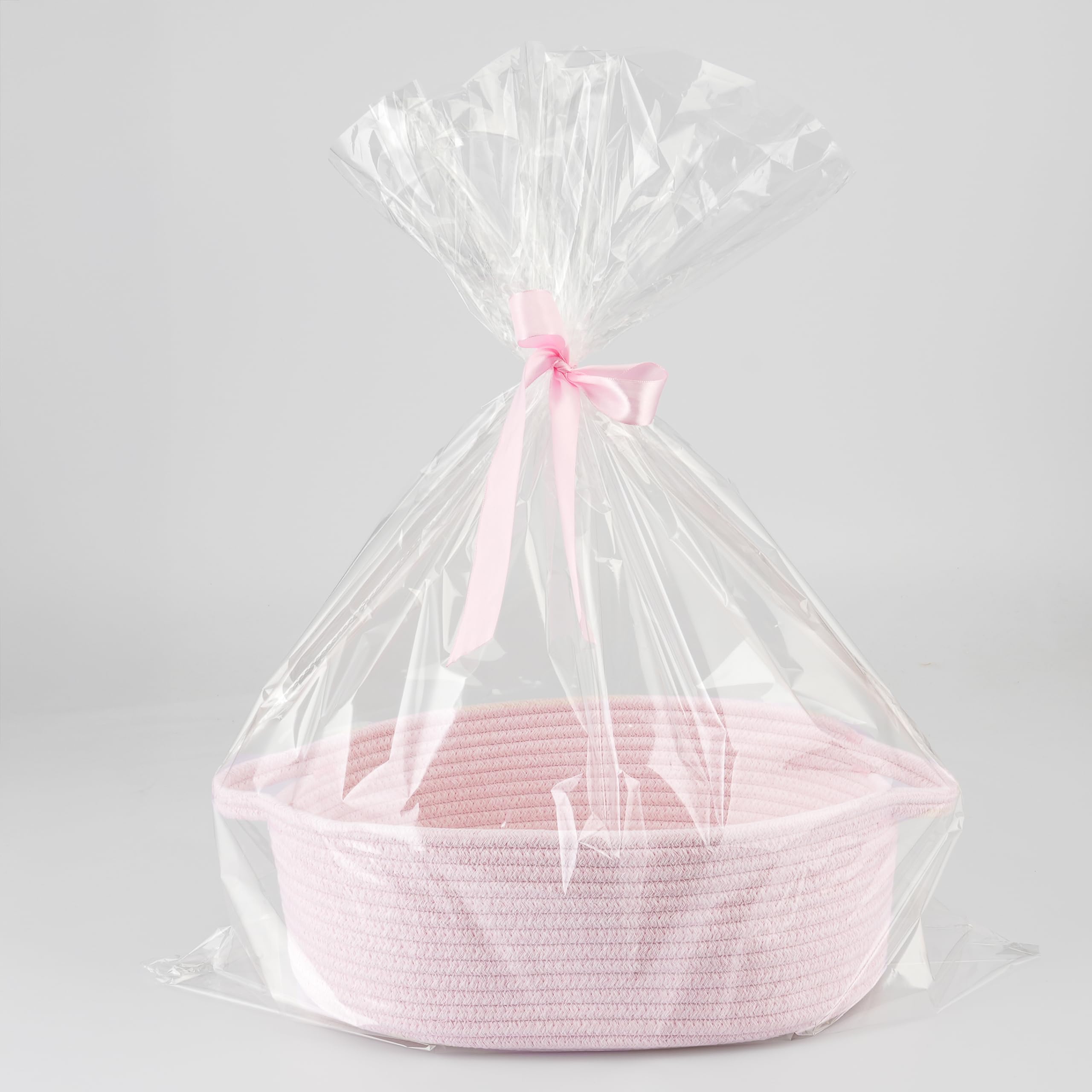 JUNBOLE baby gifts basket with bag and ribbon for gifting.
