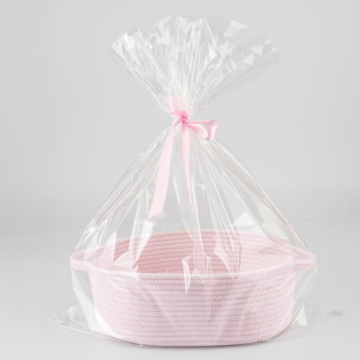 JUNBOLE baby gifts basket with bag and ribbon for gifting.