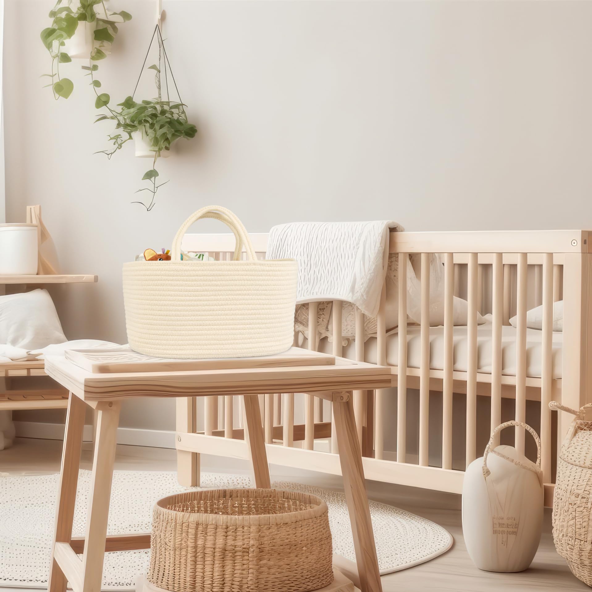 JUNBOLE stylish baby bin complements nursery decor and reduces clutter.