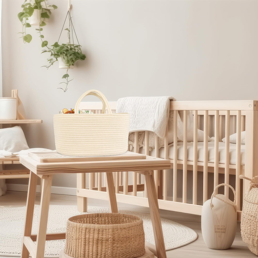 JUNBOLE stylish baby bin complements nursery decor and reduces clutter.