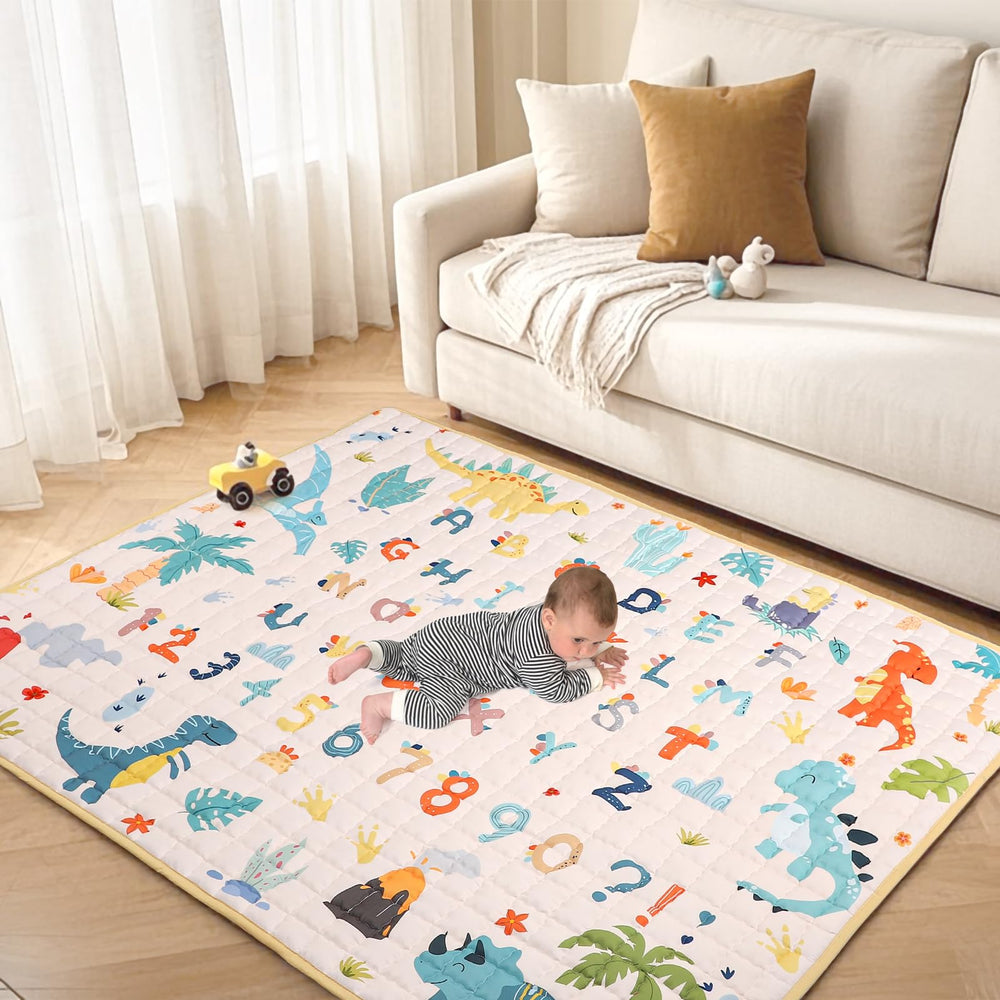 Jundetye 0-5-inch thick mat offers comfortable footing for standing and play.