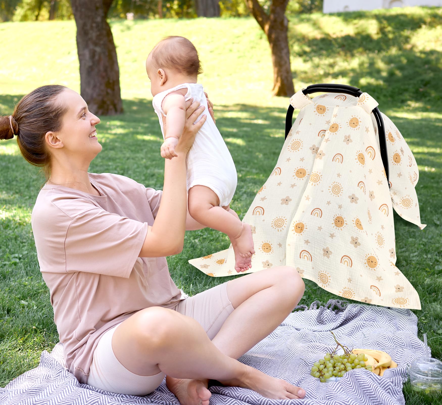 Jundetye 360-degree protection shields baby from wind and sun