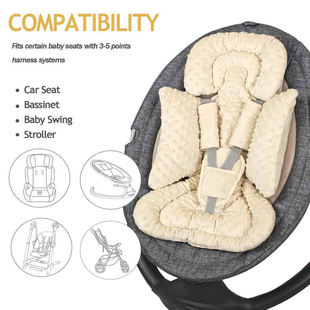 Jundetye 3 point harness compatibility fits strollers, swings, and bouncers