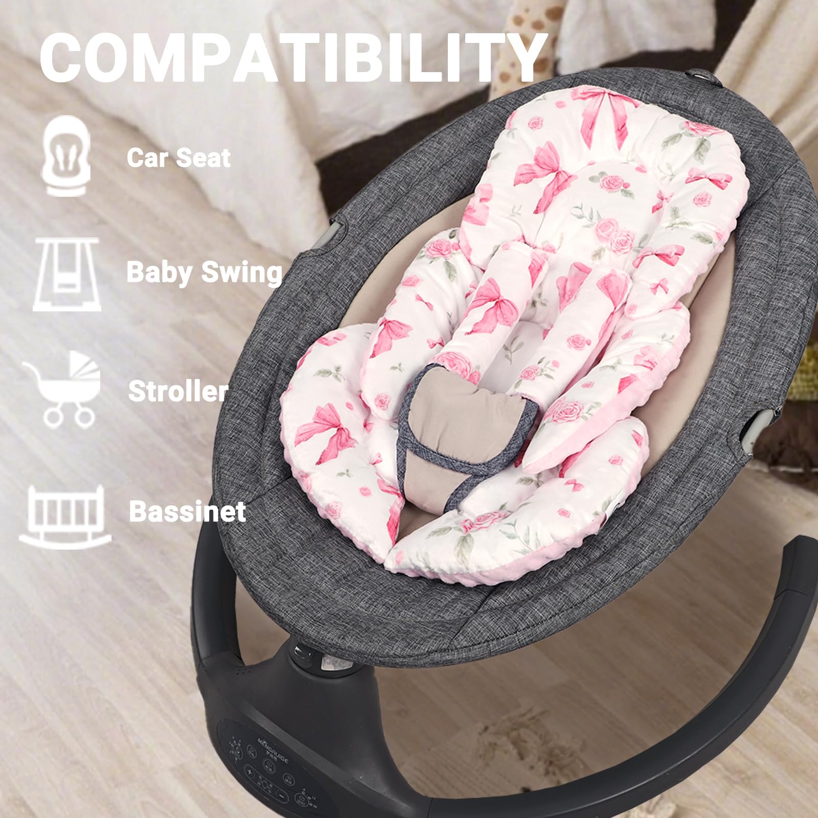 Jundetye all-round body support accommodates infants from birth to 12 months.