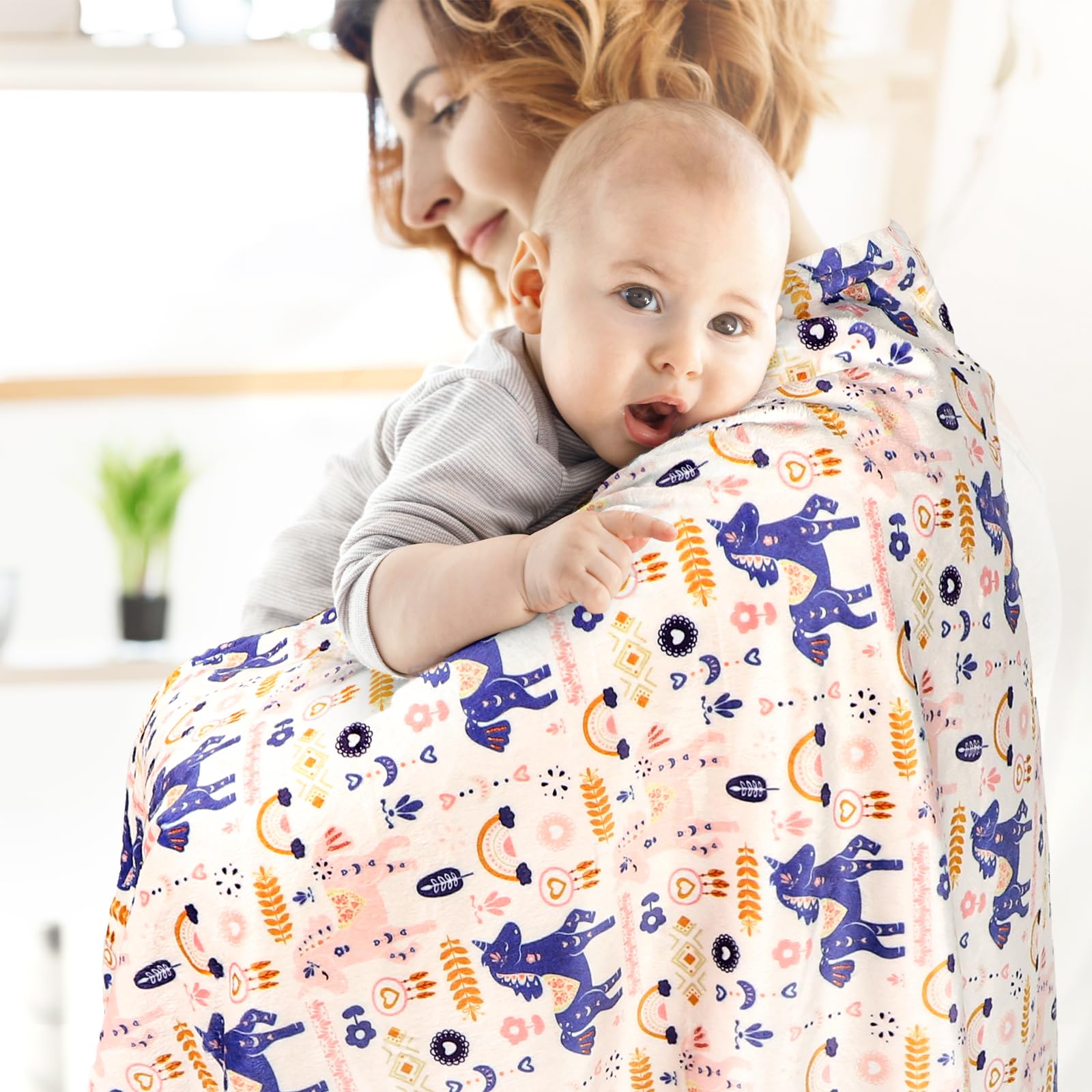 Jundetye unicorn blanket in nursery decor with soft, plush warmth