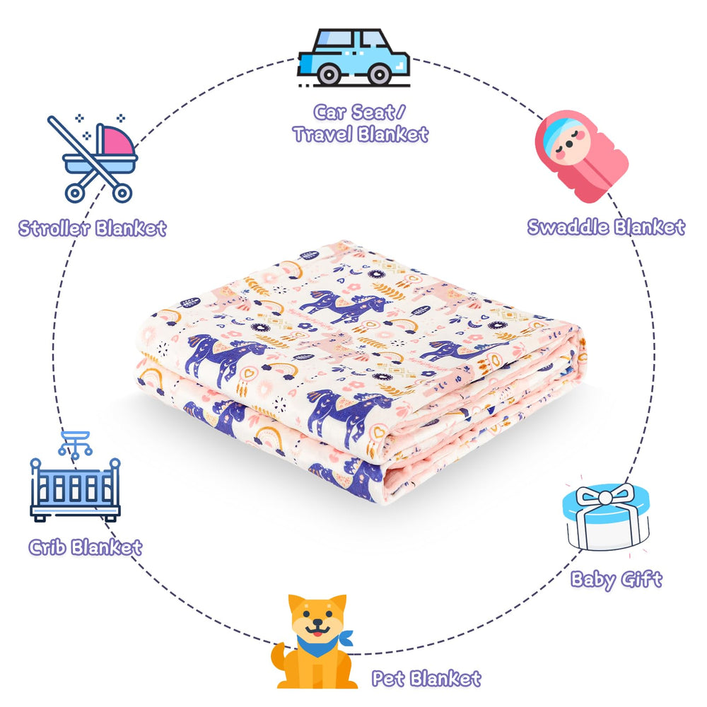 Jundetye blanket used as stroller cover for on-the-go warmth