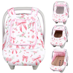 Jundetye baby car seat cover in pink rose for year round comfort