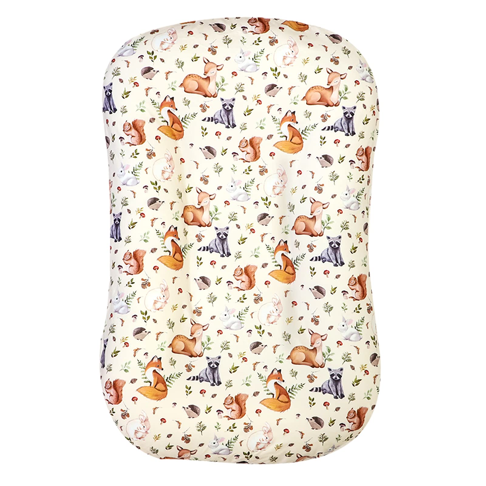 Jundetye baby lounger cover with woodland animals print for cozy naps and easy cleaning