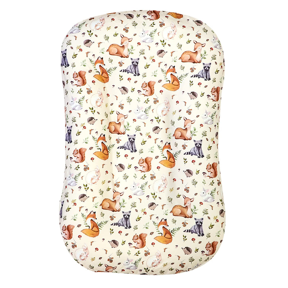 Jundetye baby lounger cover with woodland animals print for cozy naps and easy cleaning