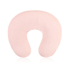 Jundetye pink baby nursing pillow cover, breathable muslin for comfortable feeds.