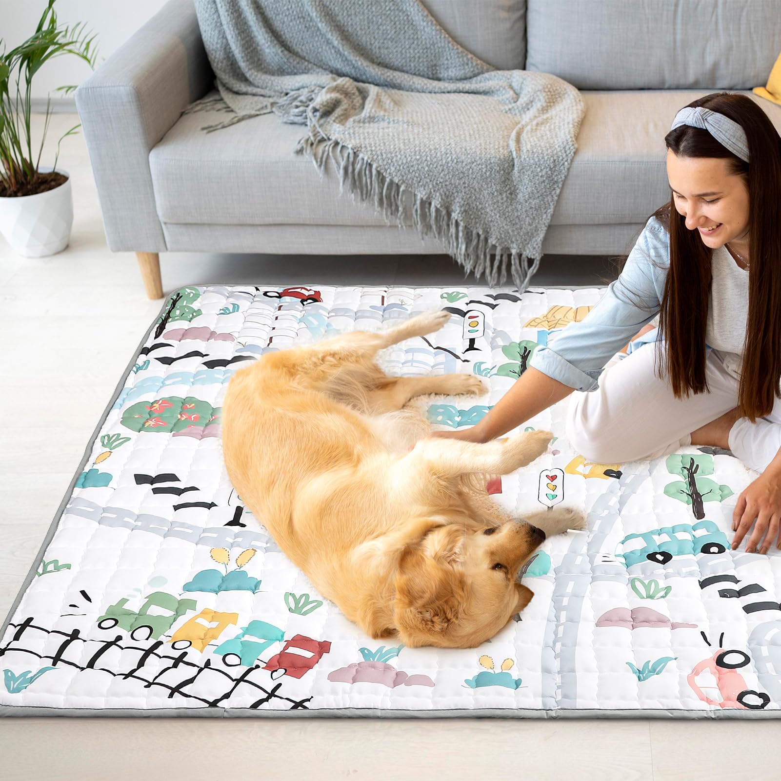 Jundetye indoor outdoor use play mat, versatile space for home or on-the-go