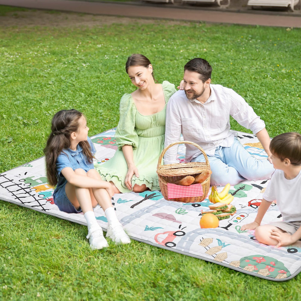 Jundetye soft polyester fabric play mat, gentle cushioning for little feet